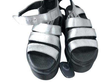 Sandals Heels Block By Dr Martens In Silver, Size: 6 on Sale