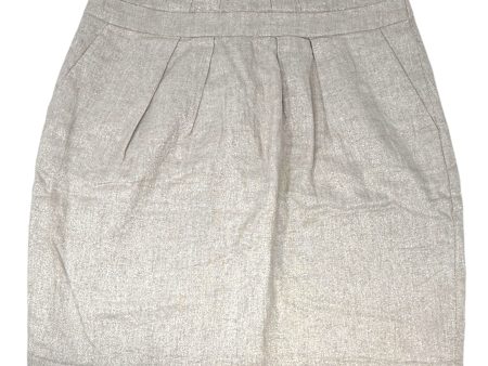 Metallic Pleated Linen Mini Skirt By Talbots In Cream & Gold, Size: 4petite Supply