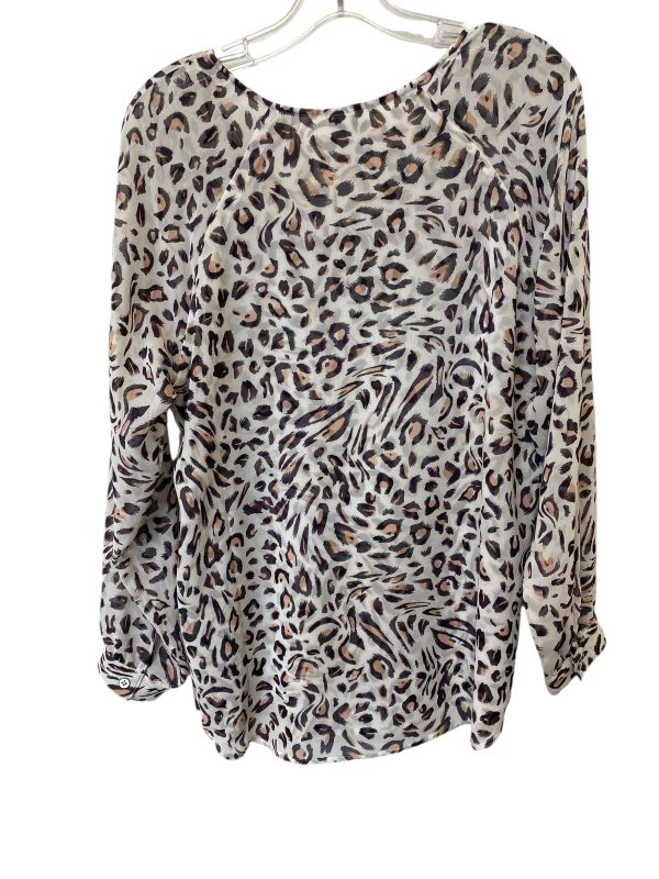 Top Long Sleeve By Cabi In Animal Print, Size: M Sale