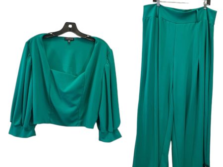 Pants Suit 2pc By Curvy Sense In Green, Size: 3x Online Hot Sale