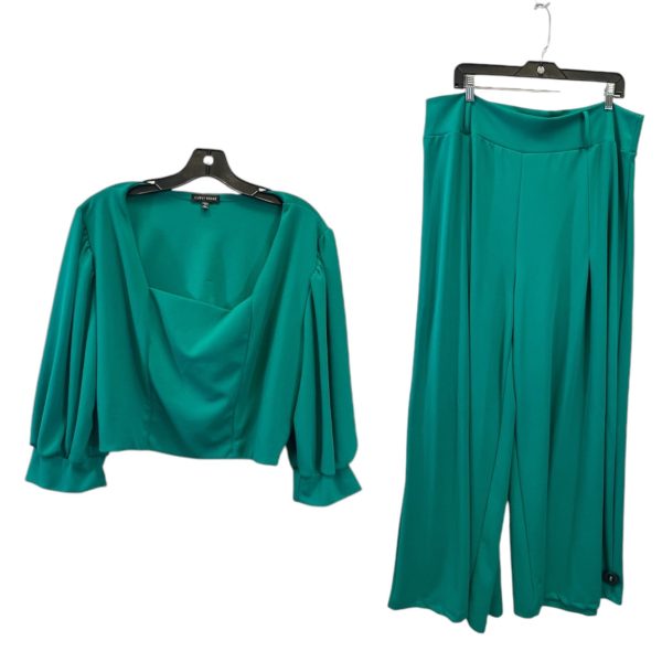 Pants Suit 2pc By Curvy Sense In Green, Size: 3x Online Hot Sale