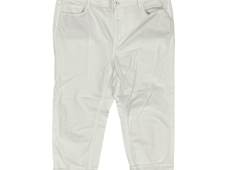 Jeans Cropped By J. Jill In White, Size:18 on Sale