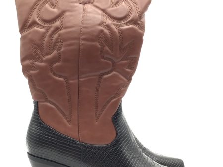 Boots Western By Just Fab In Black & Brown, Size: 8.5 For Sale