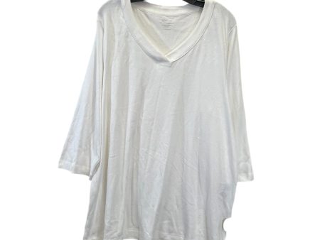 Top 3 4 Sleeve Basic By Chicos In Cream, Size: Xxl Hot on Sale