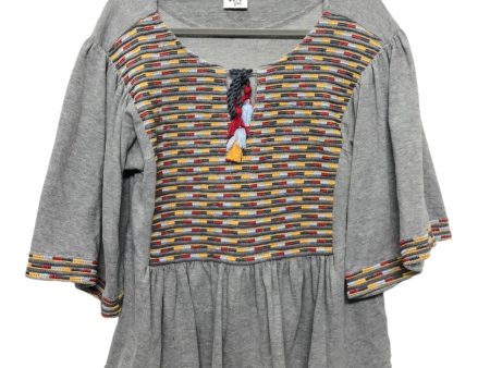 Tunic 3 4 Sleeve By Ivy Jane In Grey, Size:M Online now