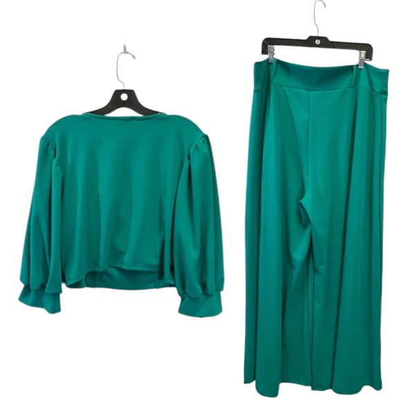 Pants Suit 2pc By Curvy Sense In Green, Size: 3x Online Hot Sale