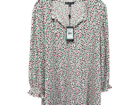 Top Long Sleeve By Adrianna Papell In Floral Print, Size: 2x For Discount