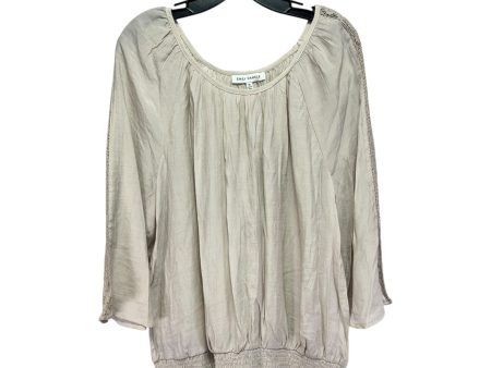 Top Long Sleeve By Emily Daniels In Beige, Size: Xl on Sale