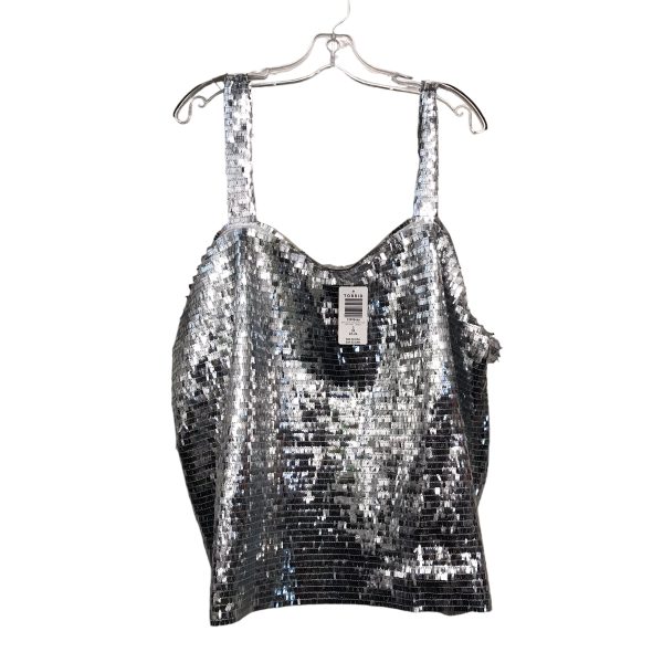 Top Sleeveless By Torrid In Silver, Size:3X Cheap