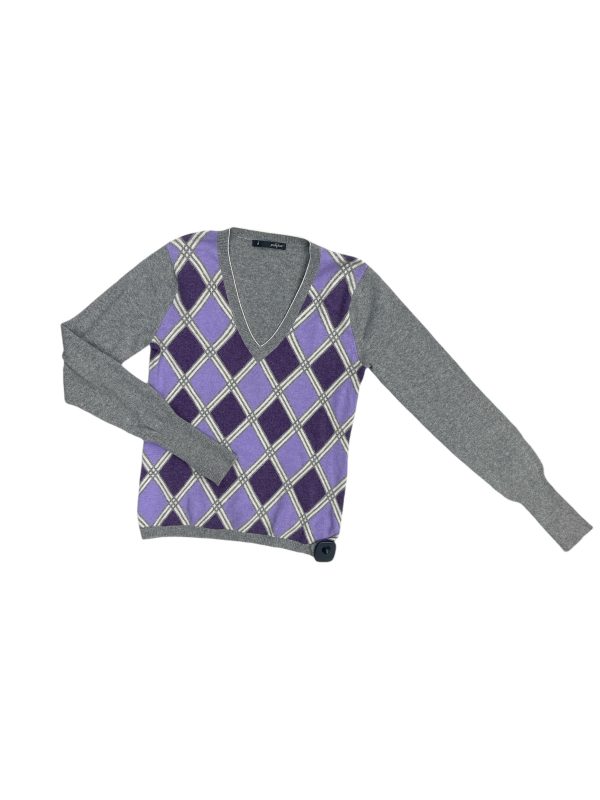 Sweater Cashmere By Pullplus In Grey & Purple Hot on Sale