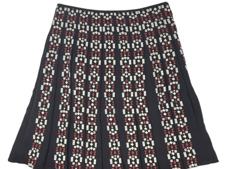 Embroidered Pleated Midi Skirt By Ann Taylor In Geometric Pattern, Size: 6 Online Sale