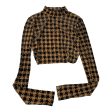 Top Long Sleeve By naked Woredrobe In Houndstooth, Size: L For Sale