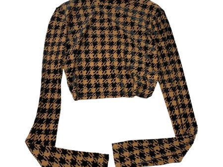 Top Long Sleeve By naked Woredrobe In Houndstooth, Size: L For Sale