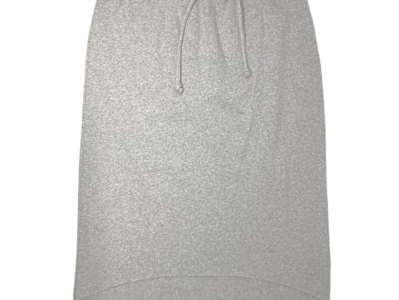 Cotton Fleece Hi-Lo Midi Skirt By Chaser In Grey, Size: L For Cheap