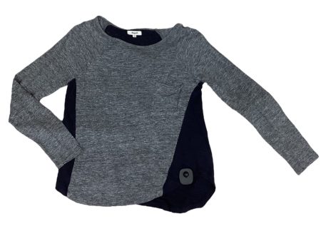 Top Long Sleeve Designer By Madewell In Blue & Grey, Size: M For Sale