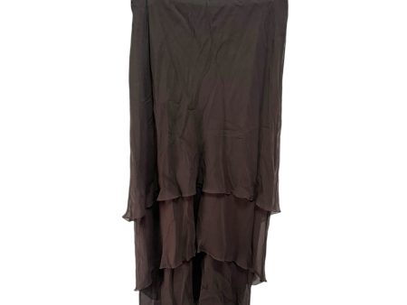 Silk Tiered Skirt Maxi By Melinda Eng In Brown, Size: 16 For Sale