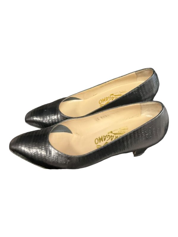 Shoes Heels Block By Ferragamo In Black, Size: 9.5 Sale