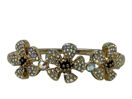 Crystal Flower Hinged Bangle Bracelet By Betsey Johnson Online