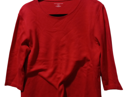 Top 3 4 Sleeve Basic By Kim Rogers In Red, Size: Mp For Discount