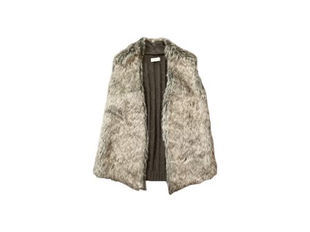 Vest Faux Fur & Sherpa By Joseph A. In Brown & Grey, Size: S Online Hot Sale